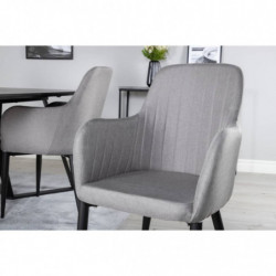 Venture Home Esszimmerstühle 2 Stk. Comfort Polyester Schwarz und Grau