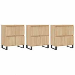 Sideboards 3 Stk. Sonoma-Eiche Holzwerkstoff