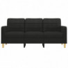 3-Sitzer-Sofa Schwarz 180 cm Stoff