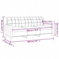 3-Sitzer-Sofa Weinrot 180 cm Stoff