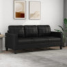 3-Sitzer-Sofa Schwarz 180 cm Kunstleder