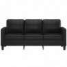 3-Sitzer-Sofa Schwarz 180 cm Kunstleder