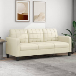 3-Sitzer-Sofa Creme 180 cm Kunstleder