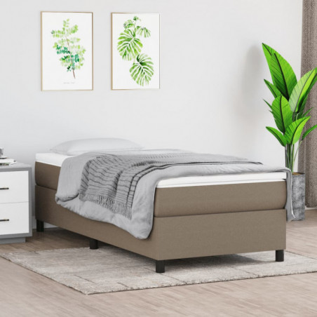 Boxspringbett mit Matratze Taupe 90x200 cm Stoff