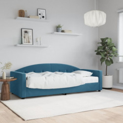 Tagesbett mit Matratze Blau 80x200 cm Samt