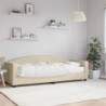 Tagesbett mit Matratze Creme 80x200 cm Stoff