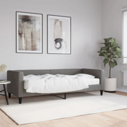 Tagesbett mit Matratze Dunkelgrau 80x200 cm Stoff
