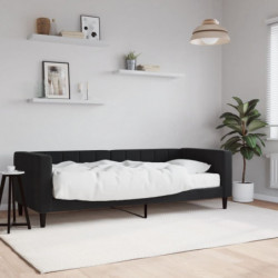 Tagesbett mit Matratze Schwarz 80x200 cm Samt