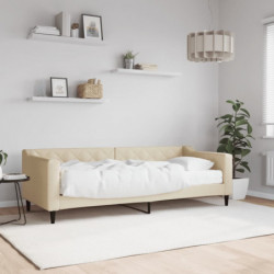 Tagesbett mit Matratze Creme 80x200 cm Stoff