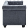 Chesterfield-Sofa 2-Sitzer Kunstwildleder Grau