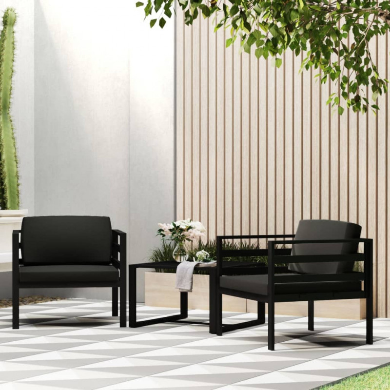 Einzelsofas 2 Stk. mit Kissen Aluminium Anthrazit