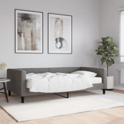 Tagesbett mit Matratze Dunkelgrau 100x200 cm Stoff