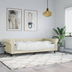 Tagesbett mit Matratze Creme 90x200 cm Kunstleder