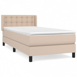 Boxspringbett mit Matratze Cappuccino-Braun 90x200cm Kunstleder