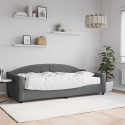 Tagesbett mit Matratze Dunkelgrau 90x200 cm Stoff