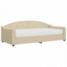 Tagesbett mit Matratze Creme 90x200 cm Stoff