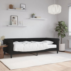 Tagesbett mit Matratze Schwarz 90x200 cm Samt