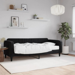 Tagesbett mit Matratze Schwarz 90x200 cm Samt