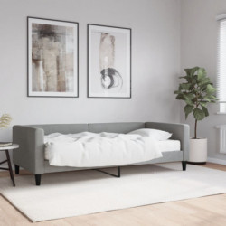 Tagesbett mit Matratze Hellgrau 90x190 cm Stoff