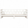 Tagesbett Ausziehbar Weiß 90x200 cm Massivholz Kiefer
