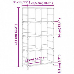 Bücherregal Sonoma-Eiche 78,5x33x153 cm Holzwerkstoff