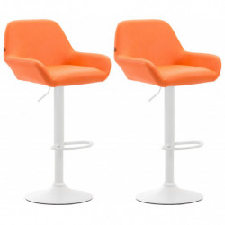 2er Set Barhocker Braga Kunstleder weiß