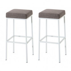 2er Set Barhocker Montreal 80 Stoff weiß