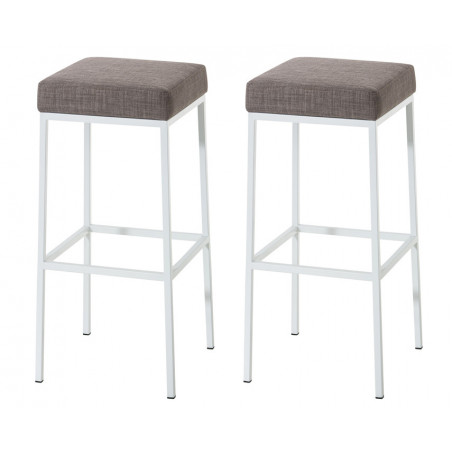2er Set Barhocker Montreal 80 Stoff weiß