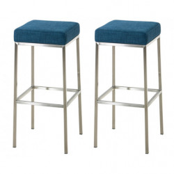 2er Set Barhocker Montreal 80 Stoff edelstahl