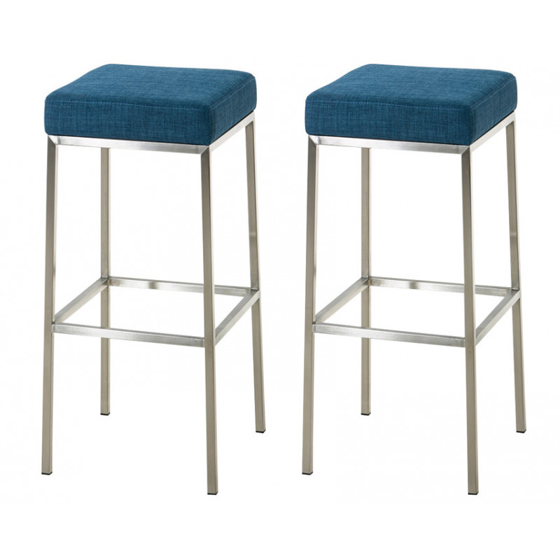 2er Set Barhocker Montreal 80 Stoff edelstahl