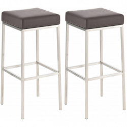 2er Set Barhocker Montreal 80 Kunstleder edelstahl