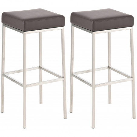 2er Set Barhocker Montreal 80 Kunstleder edelstahl