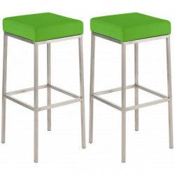 2er Set Barhocker Montreal 80 Kunstleder edelstahl