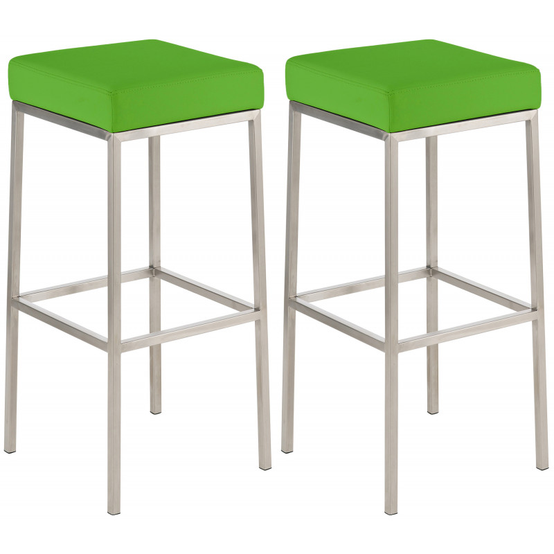 2er Set Barhocker Montreal 80 Kunstleder edelstahl