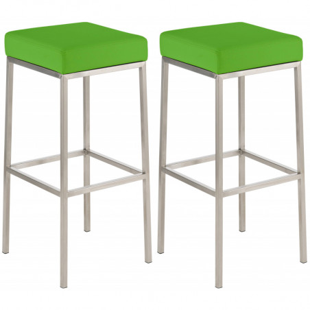 2er Set Barhocker Montreal 80 Kunstleder edelstahl
