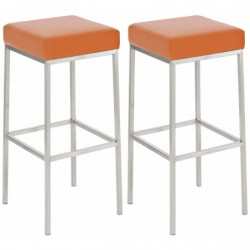 2er Set Barhocker Montreal 80 Kunstleder edelstahl