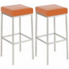 2er Set Barhocker Montreal 80 Kunstleder edelstahl