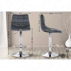 Barhocker Jerry Samt chrom