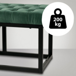 Sitzbank Polson Samt Schwarz 120 cm