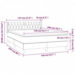 Boxspringbett mit Matratze Hellgrau 140x200 cm Stoff