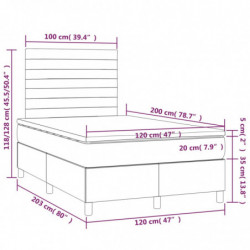 Boxspringbett mit Matratze & LED Dunkelbraun 120x200 cm Stoff