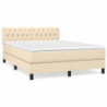 Boxspringbett mit Matratze Creme 140x190 cm Stoff