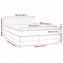 Boxspringbett mit Matratze & LED Schwarz 140x200 cm Samt