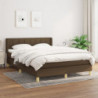 Boxspringbett mit Matratze Dunkelbraun 140x200 cm Stoff