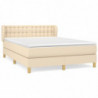 Boxspringbett mit Matratze Creme 140x200 cm Stoff