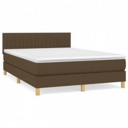 Boxspringbett mit Matratze Dunkelbraun 140x190 cm Stoff