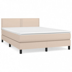 Boxspringbett Matratze Cappuccino-Braun 140x200cm Kunstleder