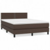 Boxspringbett mit Matratze Braun 140x200 cm Kunstleder