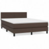 Boxspringbett mit Matratze Braun 140x190 cm Kunstleder