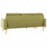 3-Sitzer-Sofa mit Hocker Grün Stoff